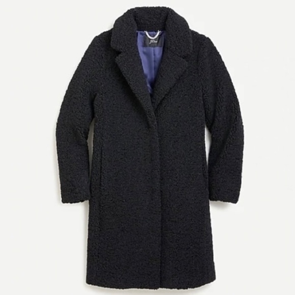 J. Crew Teddy Sherpa Coat Black